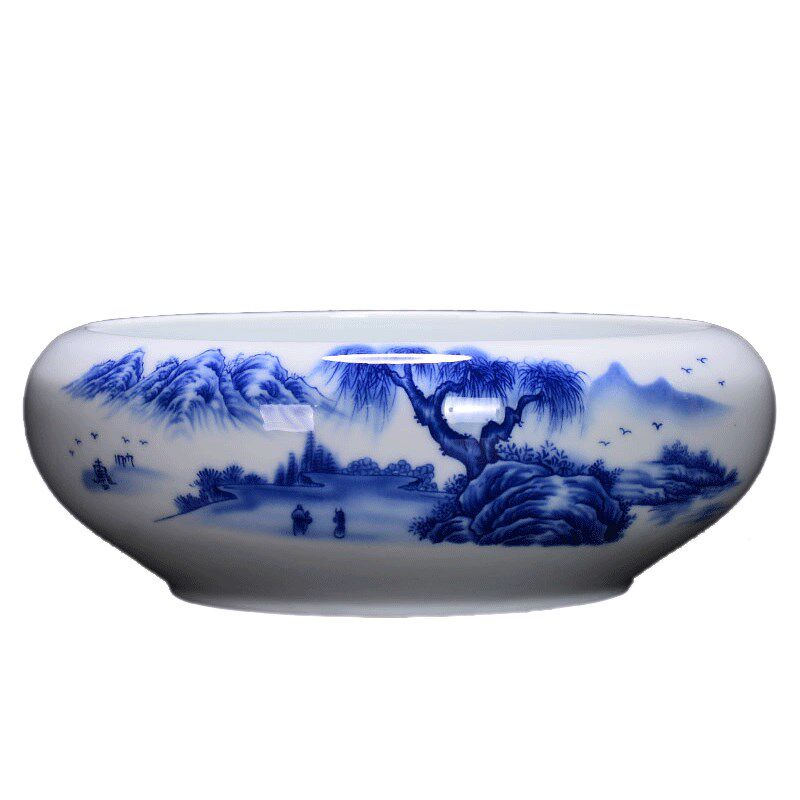 碗莲睡莲花盆特大号无孔水培铜钱草水仙剑山插花器花盆容器青花瓷