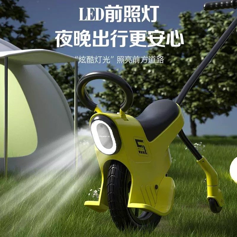 亲子独轮车带辅助轮遛娃神器户外游玩露营手推车轻便出行儿童推车