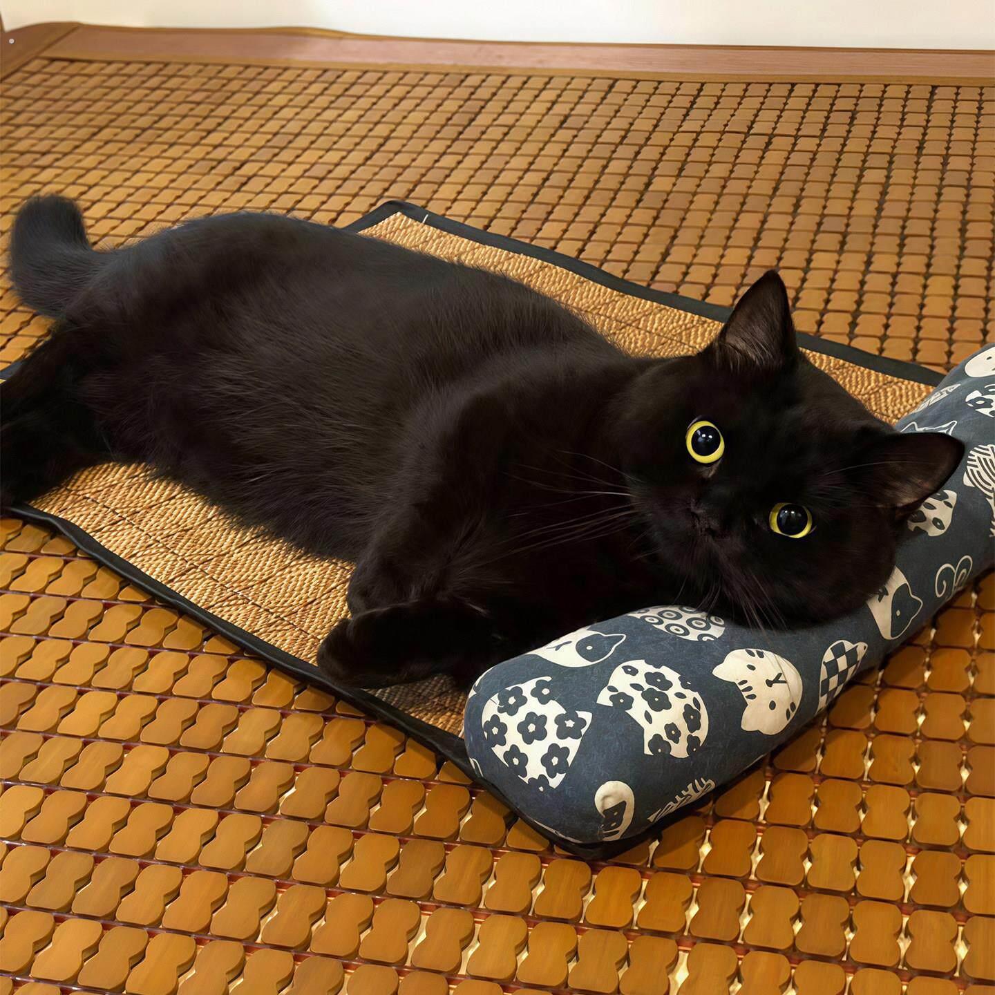 夏季藤编宠物凉席垫猫垫子猫窝物理降温冰垫中小型猫狗通用垫子