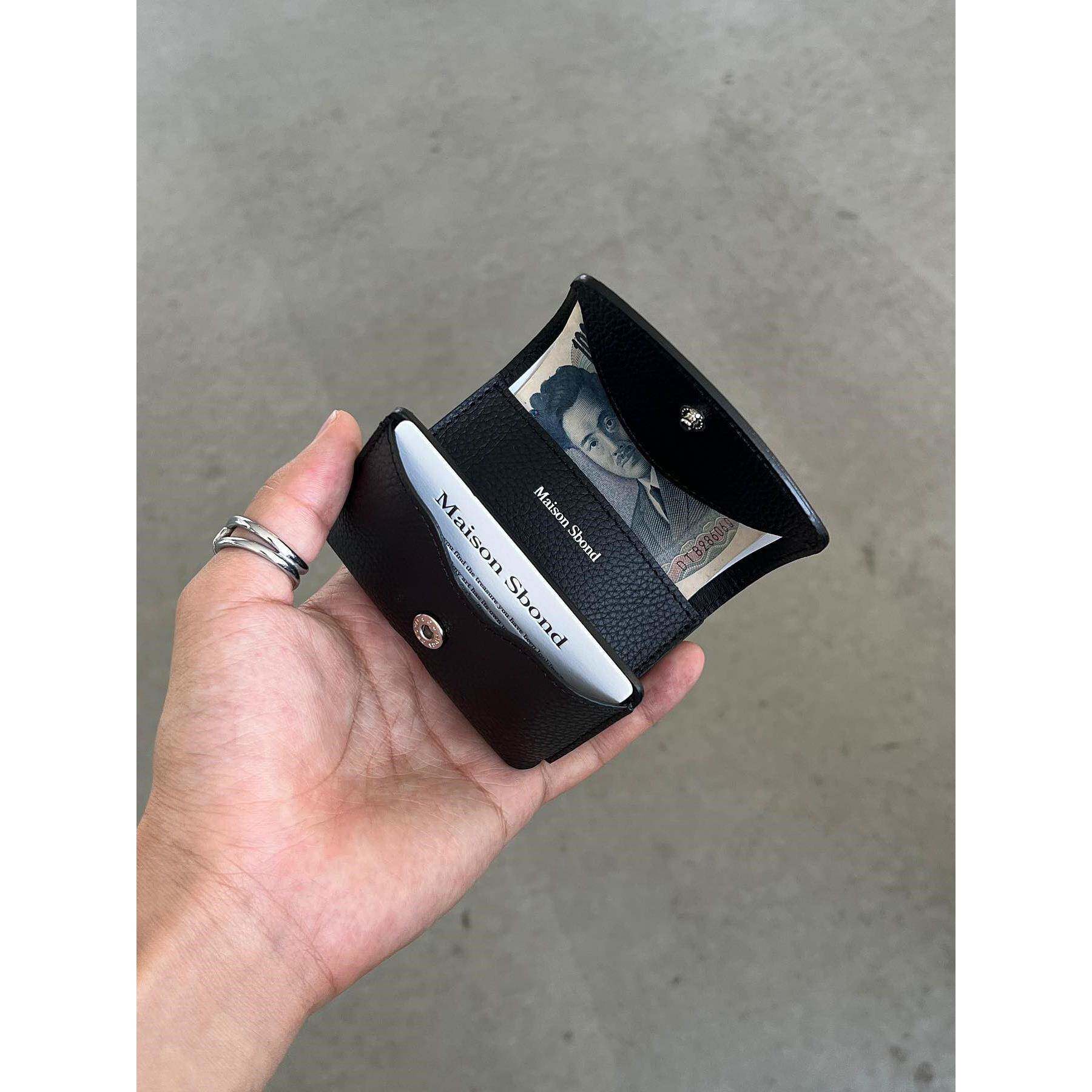 小众设计Maison Sbond风 真皮牛皮简约多功能钱包男女零钱袋卡包