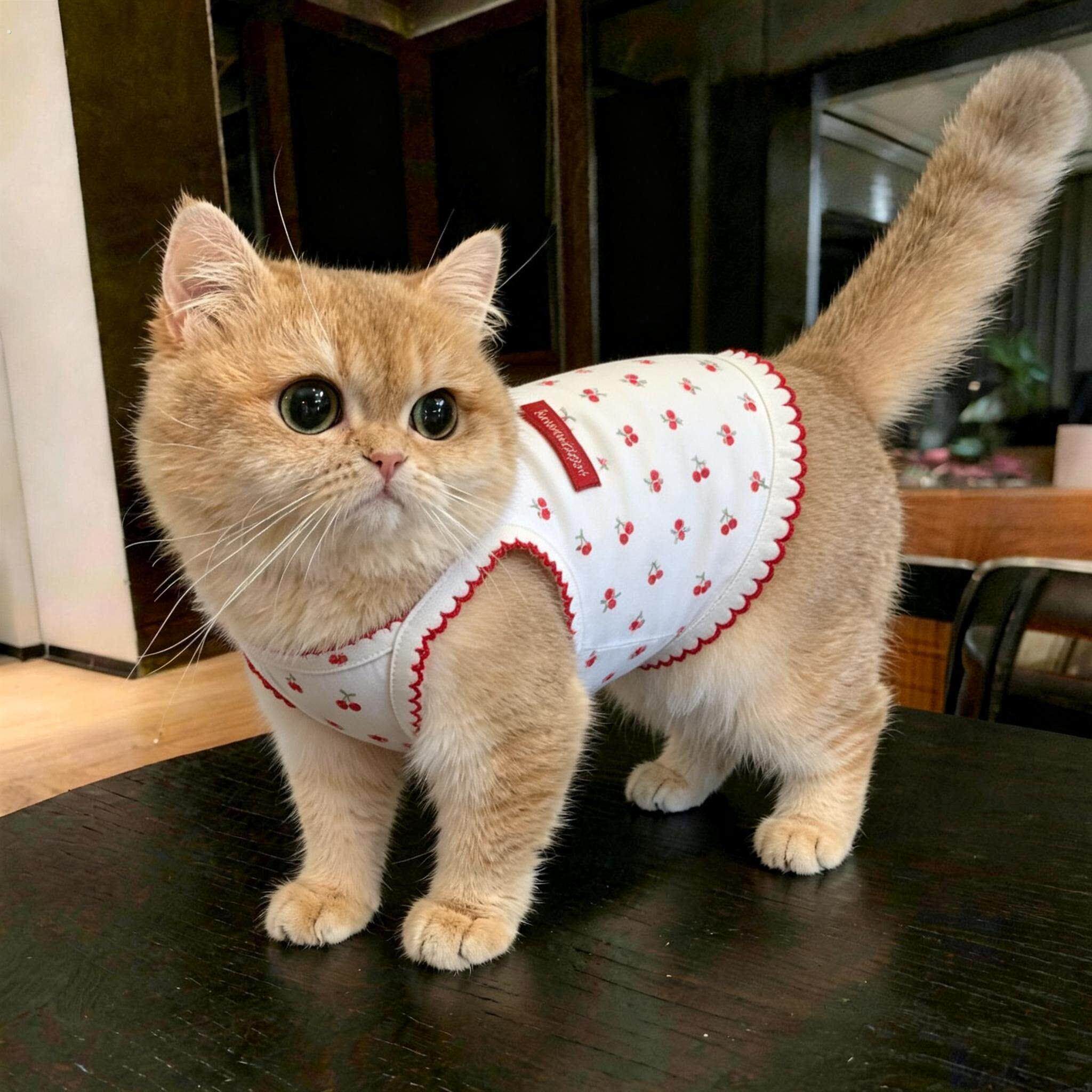 猫咪衣服小猫防掉毛夏季薄款背心德文猫春装宠物狗狗衣服可爱透气
