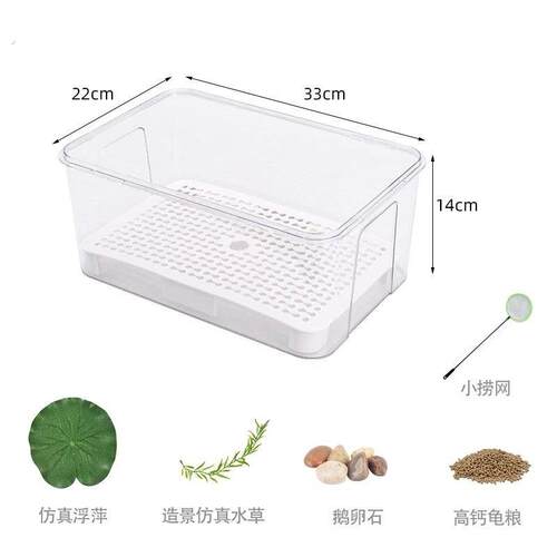 乌龟生态造景缸小青龟双层龟便分离养龟隔离发色饲养缸龟苗专用盒