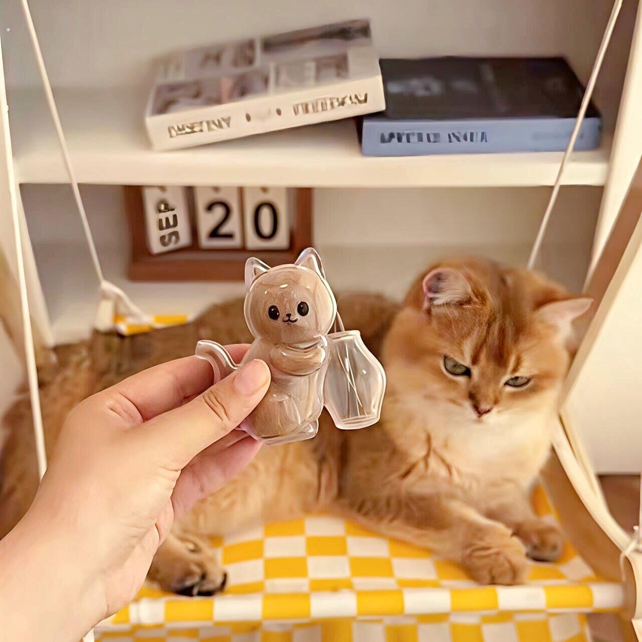 猫毛收纳挂件可爱猫咪冰箱贴透明收纳瓶宠物猫毛纪念随身挂件