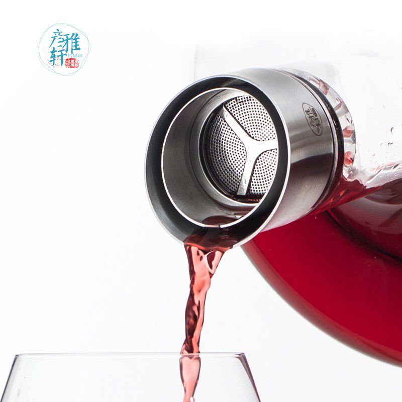 彦雅轩水晶玻璃带把呼吸醒酒器快速家用红酒壶葡萄酒分酒器倒酒器