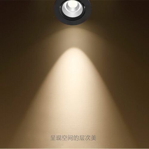 中性光射灯4000K天花灯cob嵌入式5w12w15w20w服装店背景墙led筒灯