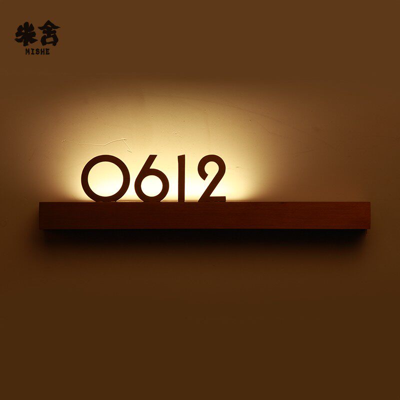 酒店房间门牌定制时尚不锈钢标识牌宾馆发光门铃包厢号码数字创意
