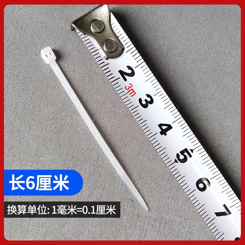 自锁式尼龙扎带3x60mm透明白色细扎丝捆绑束线带网子固定卡扣绳子图片