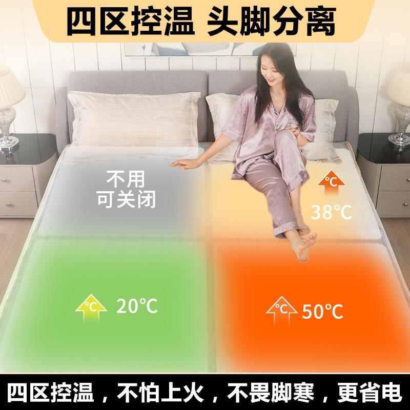 电热毯单人双控温双人多四区家用电褥子不上火不口干智能除螨定时