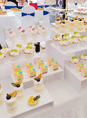 白色点心架套装亚克力甜品台装饰生日宴会糕点展示架冷餐茶歇摆台