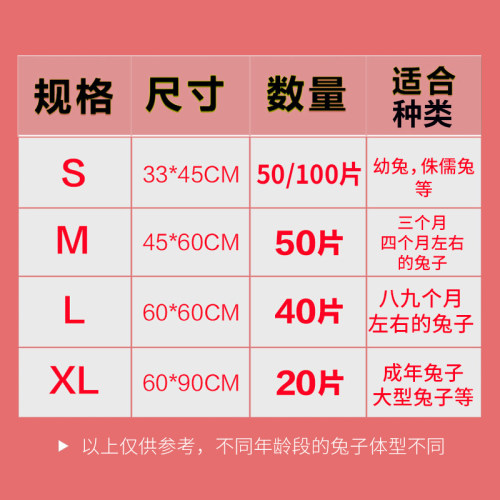 兔子尿垫除臭一次性宠物训导尿片加厚兔兔专用护理垫兔笼隔尿垫布