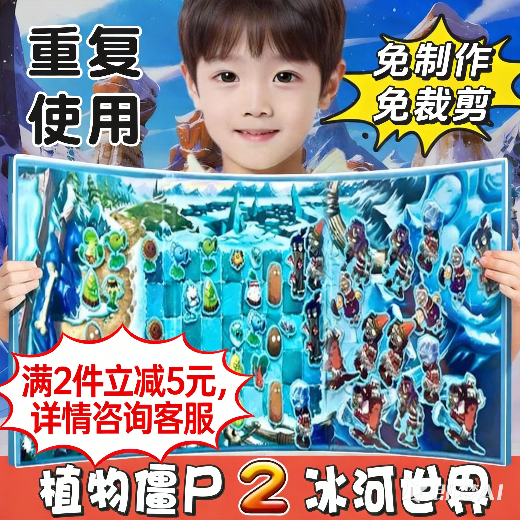 新款植物大战僵尸磁吸安静书角色扮演磁力贴益智男女孩豪华版玩具