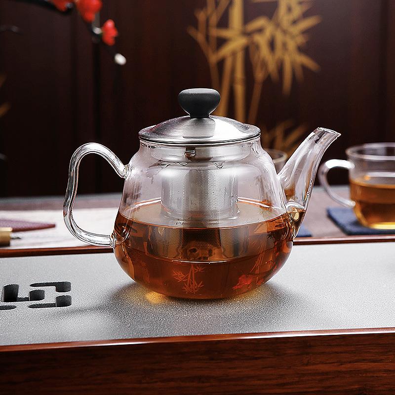 雅风玻璃壶加厚耐高温家用泡茶壶不锈钢烧水壶泡茶专用纯手工茶具