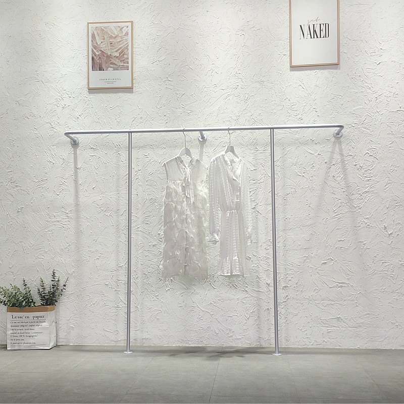 服装店纳米银展示架女装店单杆上墙挂衣服架子童装壁挂货架陈列架