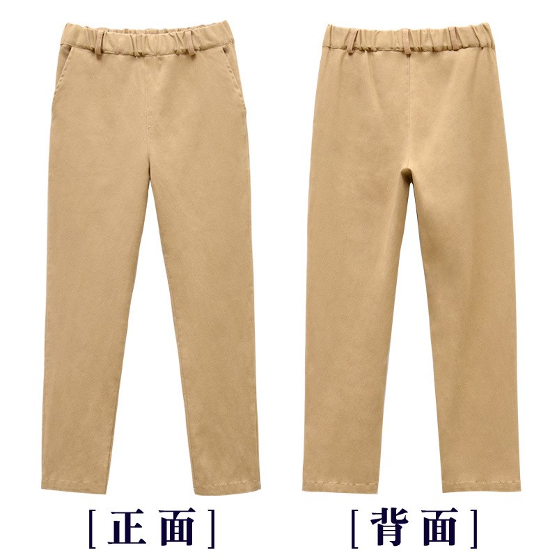 小学生卡其色校服裤浅卡其米色藏青男童女童儿童薄款童裤休闲长裤