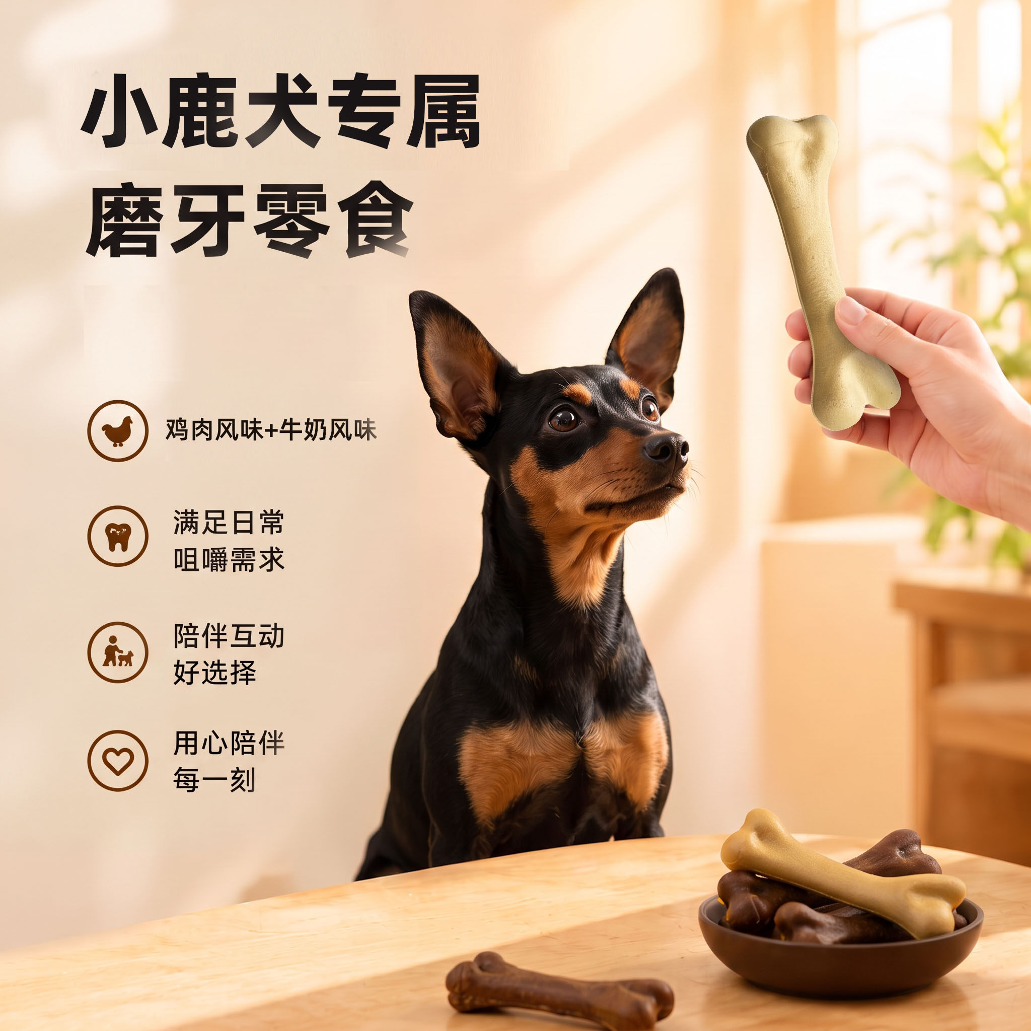 小鹿犬磨牙棒宠物狗幼犬成犬老年犬通用洁齿骨狗咬胶零食耐咬