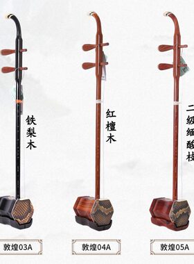 甄选敦煌二胡官方正品04/05/06AM六角二胡成人胡琴铁梨木敦煌红木