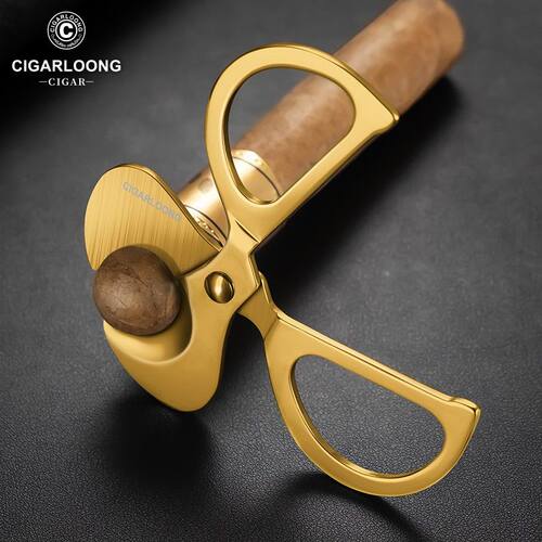 CIGARLOONG茄龙雪茄剪德国克虏伯不锈钢锋利金色雪茄刀 CLE-21CB2