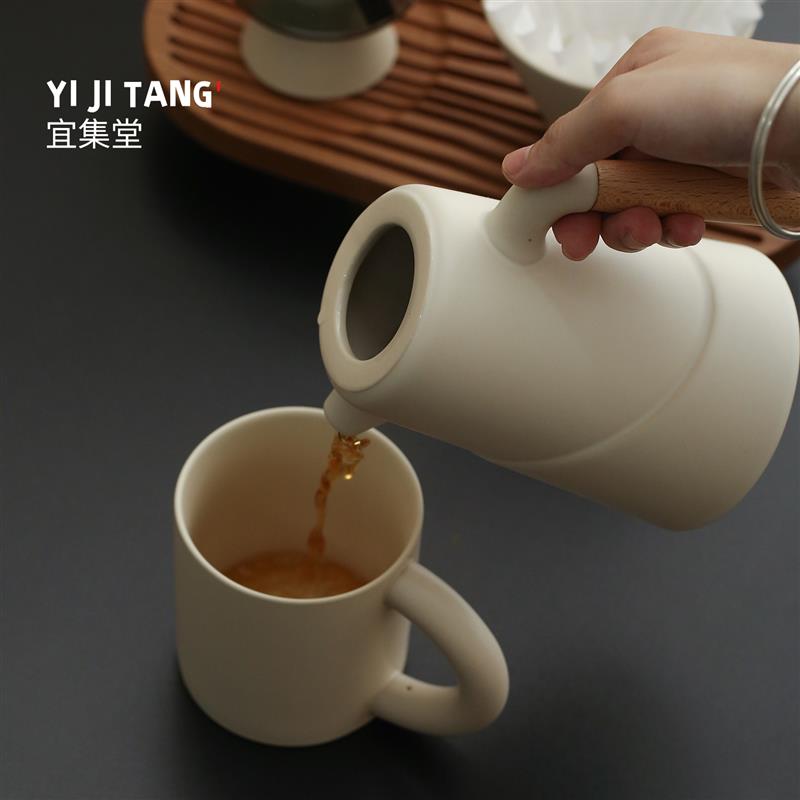 宜集堂向上中古风手冲咖啡壶冷萃咖啡杯具陶瓷滤杯分享壶家用