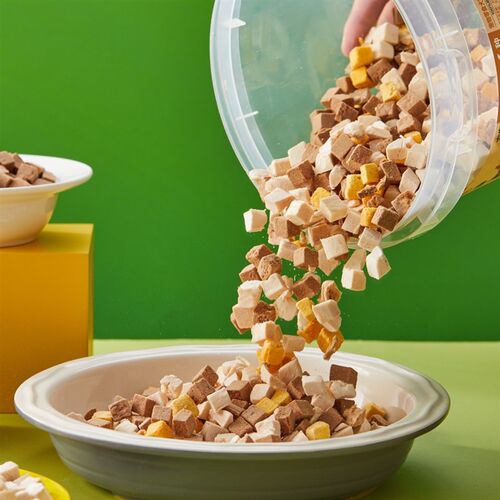 盒马宠物零食犬狗猫通用六拼冻干桶500g鸡鱼肉蛋奶零添加淀粉包邮