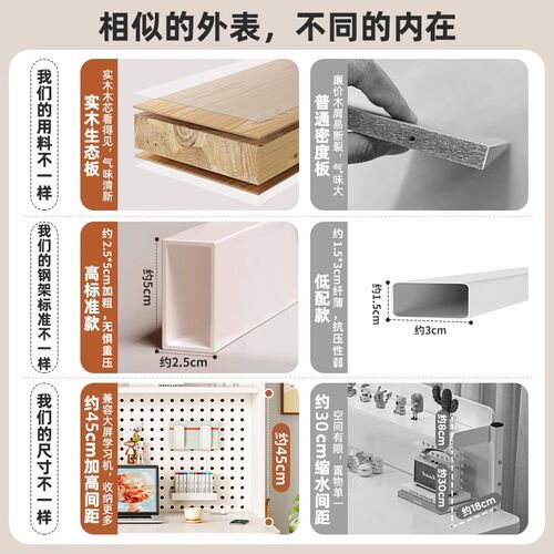 台式电脑桌家用初中生学习写字台洞洞板书房书桌书柜一体办公桌