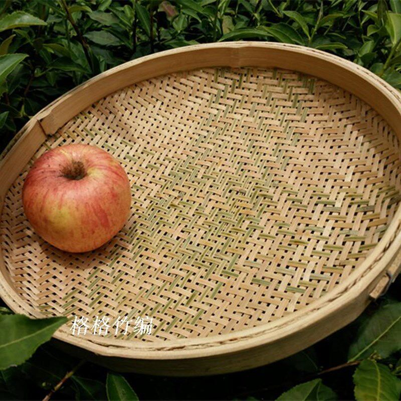 有孔竹编筛子 竹编簸箕竹筛子茶叶筛末工具 簸箕竹编制品家用装饰