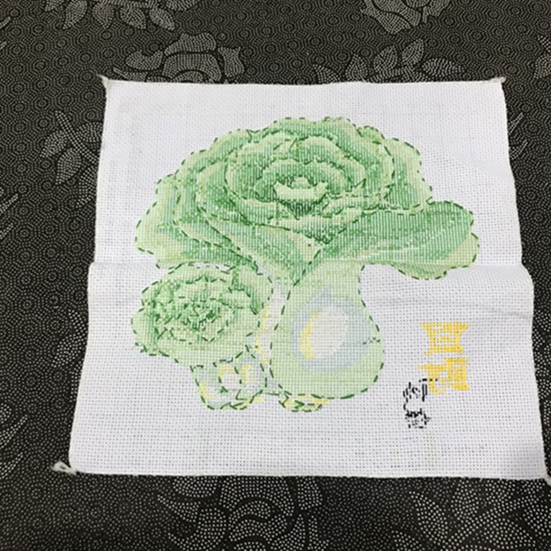 纯手工十字绣成品绣好的白菜摆财百财纳福招财进宝植物客厅包邮