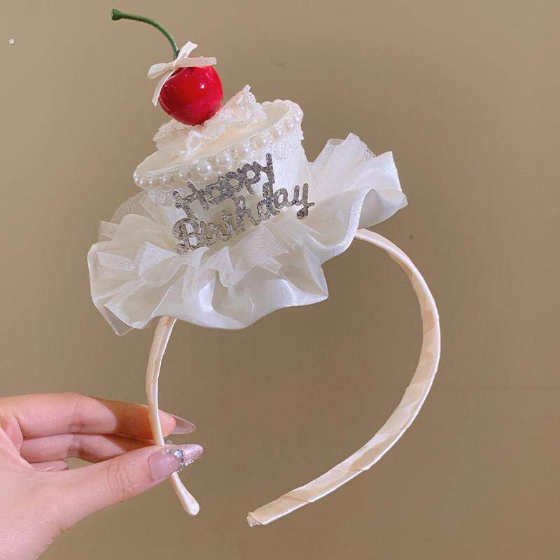 青梅博主同款~可爱樱桃生日蛋糕发箍女生派对氛围感拍照头饰头箍