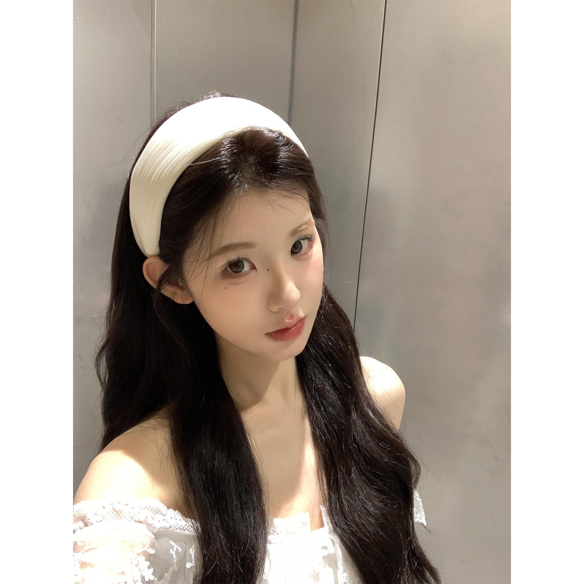 加厚版!白色条纹宽边发箍女不压头发高颅顶头箍发卡日常外戴发饰