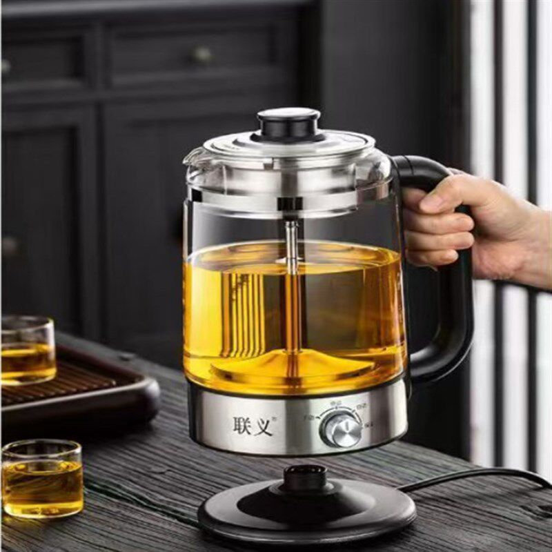 联义2升煮茶壶蒸汽煮茶器喷淋黑茶家用全自动保温养生玻璃蒸煮壶