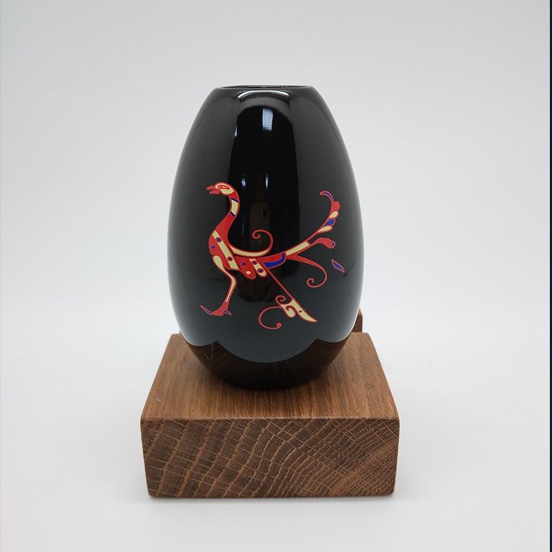【曾楚漆器】凤鸟纹漆花瓶中国漆器仿古牙签筒工艺品随州曾侯乙