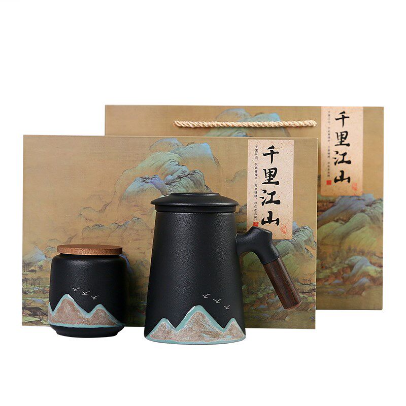 水杯泡茶办公杯茶水分离个人专用带盖茶叶罐送男长辈中秋礼品茶具