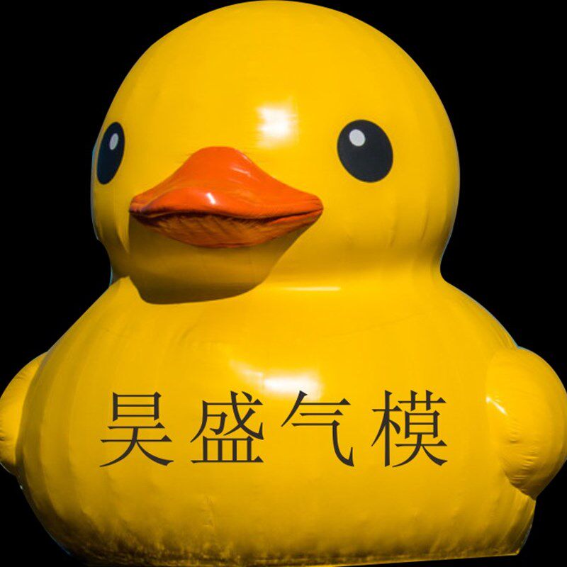 网红充气水上闭气大黄鸭大白鹅气模定制大型景点户外漂浮卡通气模