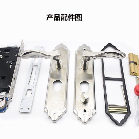 双尖防盗门把手不锈钢执手锁防盗锁拉手门锁执手不分方向方便安装