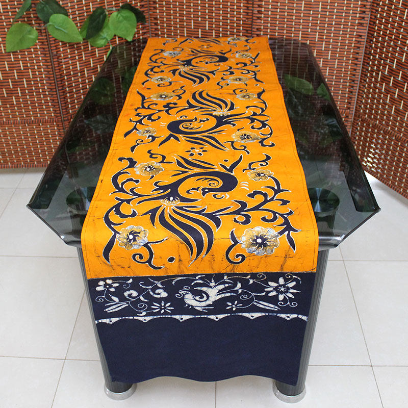 苗族手工蜡染画桌旗传统布艺桌巾中式古典餐桌布禅意长条茶艺茶旗