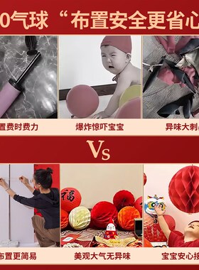 兔宝宝一周岁宴生日装饰场景抓阄礼布置用品新中式红色kt板背景墙