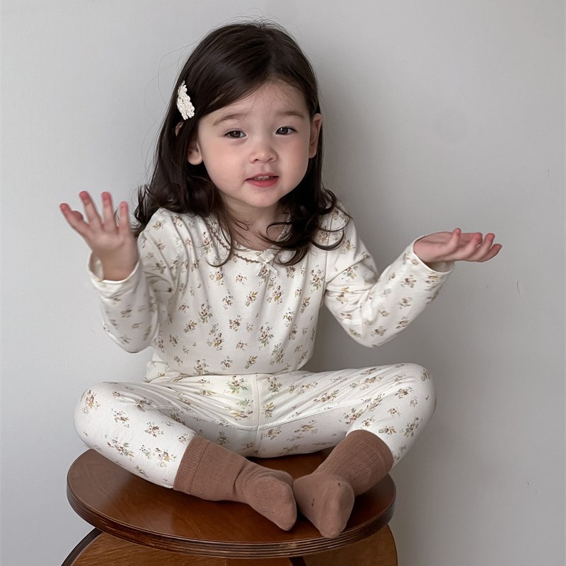 女宝宝秋装套装春秋季洋气早秋衣婴幼儿家居服分体睡衣两件套衣服