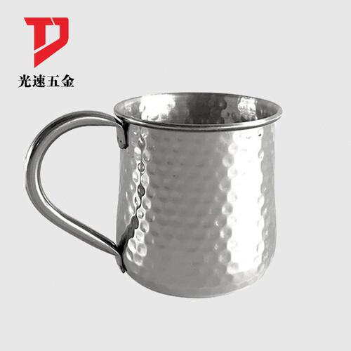 甄选厂家直供鸡尾酒杯500ML锤点铜杯莫斯科骡子杯304不锈钢咖啡大