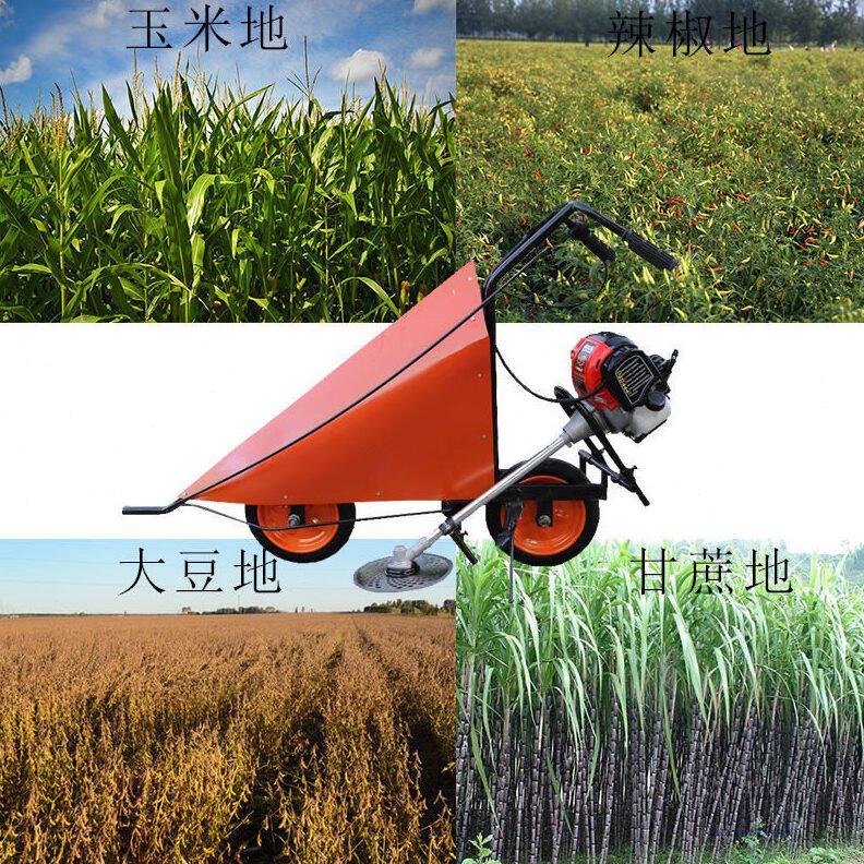 甄选小型玉米收割机手推式大豆秸秆割晒机农用割台辣椒割倒机工厂