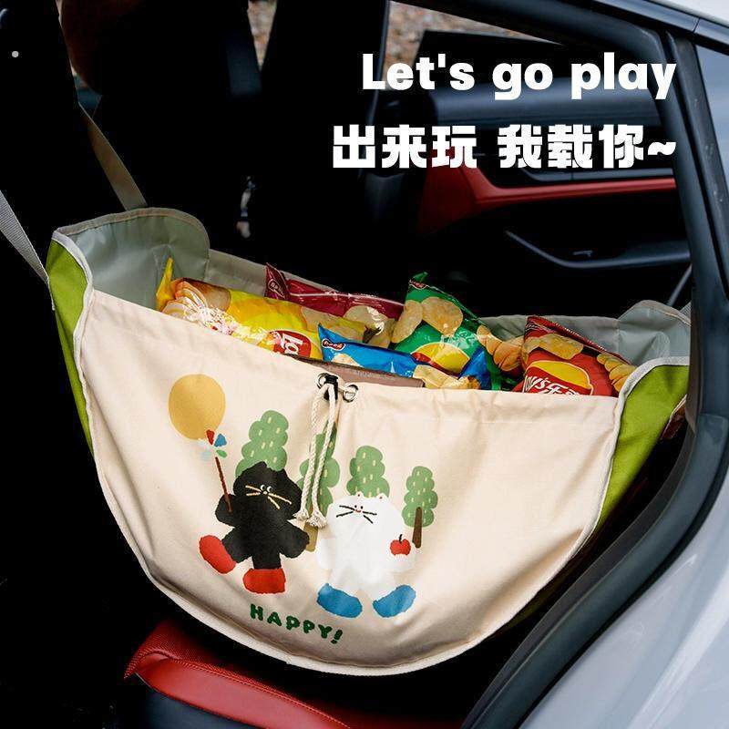 可携式车载收纳袋网兜汽车后座座椅椅背挂袋车内后排旅行储物袋置