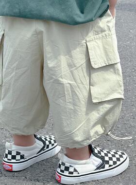 甄选儿童休闲短裤夏季新品韩版童装童短裤夏款孩夏装抽绳帅气潮裤