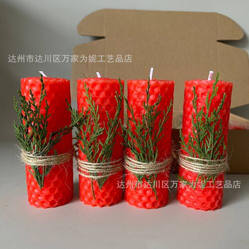 甄选厂家直销蜂窝蜡烛片蜂窝圆柱蜂蜡蜡烛可做熔点68度以上工艺品