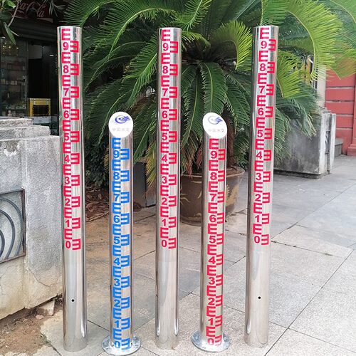 不锈钢水位柱水蚀预库河道腐尺水埋水位桩标尺圆柱烤漆立柱水位尺