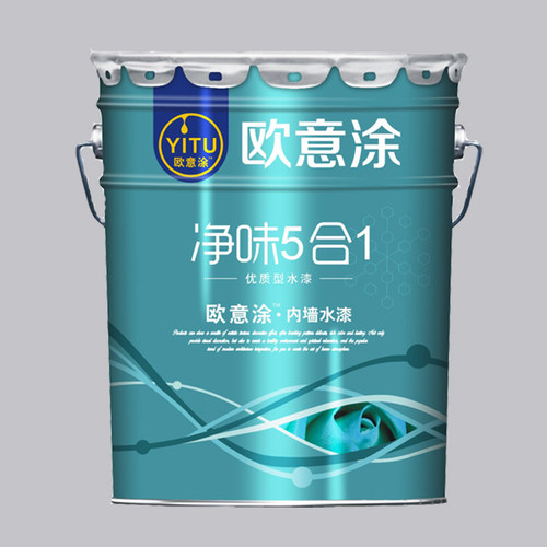 100斤内墙乳胶漆欧意涂净味5合1墙面漆白色彩色室内调色油漆涂料