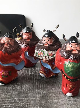 钟馗 泥人张品国特面手工艺中彩塑泥人桌色小摆件