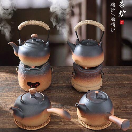 甄选户外家用陶瓷酒精炉煮茶器潮州烧水壶酒精灯茶具碳炉茶壶围炉