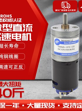 52370微型直流减速大功率有刷电机大扭矩马达1调v24v小型2速电机