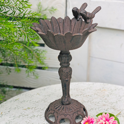 铁外摆件户艺喂鸟器铸铁花盆花器复古花园装饰品庭院置布阳台烛台