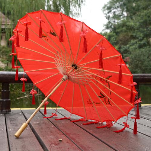 汉服摄o道具古装伞花伞古风流苏伞拍照舞蹈伞c影s游戏伞