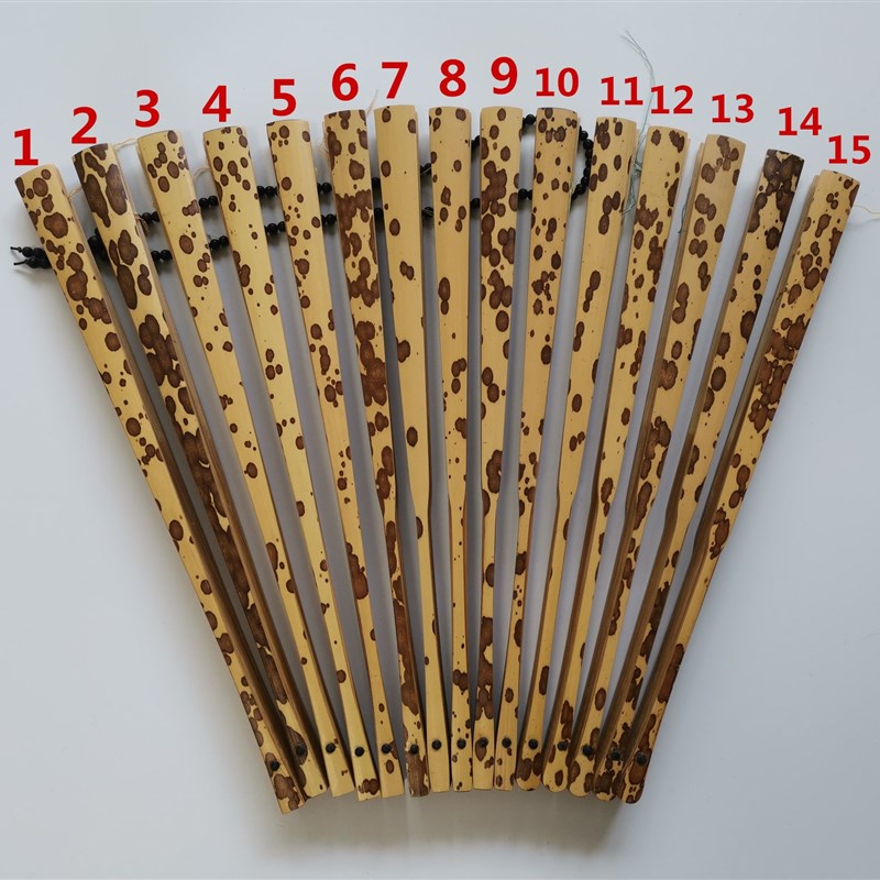 苏工妃扇精品梅妃竹95寸花纹芝麻竹扇骨斑竹凤眼宣鹿香折梅纸扇