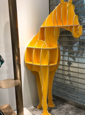装木壁物半身马书架摆件动饰造型时尚橱窗创意软实装饰售楼处装饰